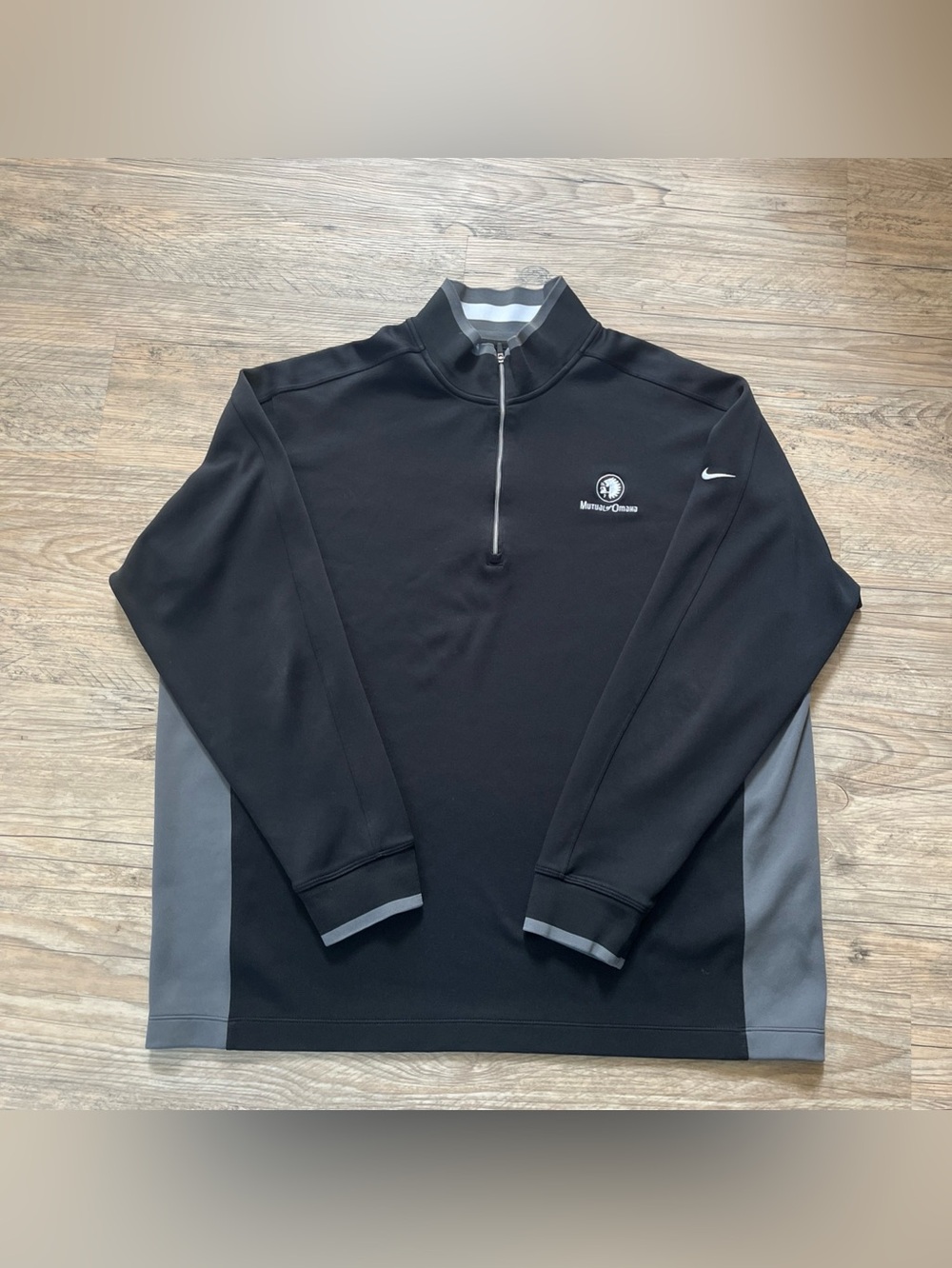 Nike Dri-FIT 1/2 Zip Pullover Mutual of Omaha Black Golf Cover-Up - Men's 2XL